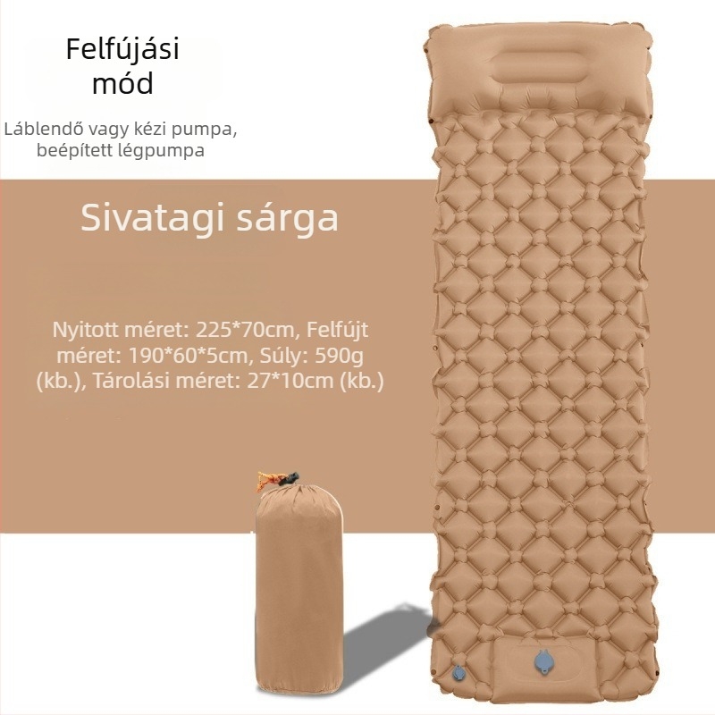 Összecsukható kültéri felfújható alvó matrac, nedvességálló, tojásfészek dizájnnal, egy személyre