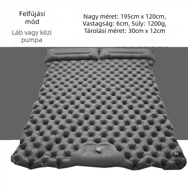 Összecsukható kültéri felfújható alvó matrac, nedvességálló, tojásfészek dizájnnal, egy személyre