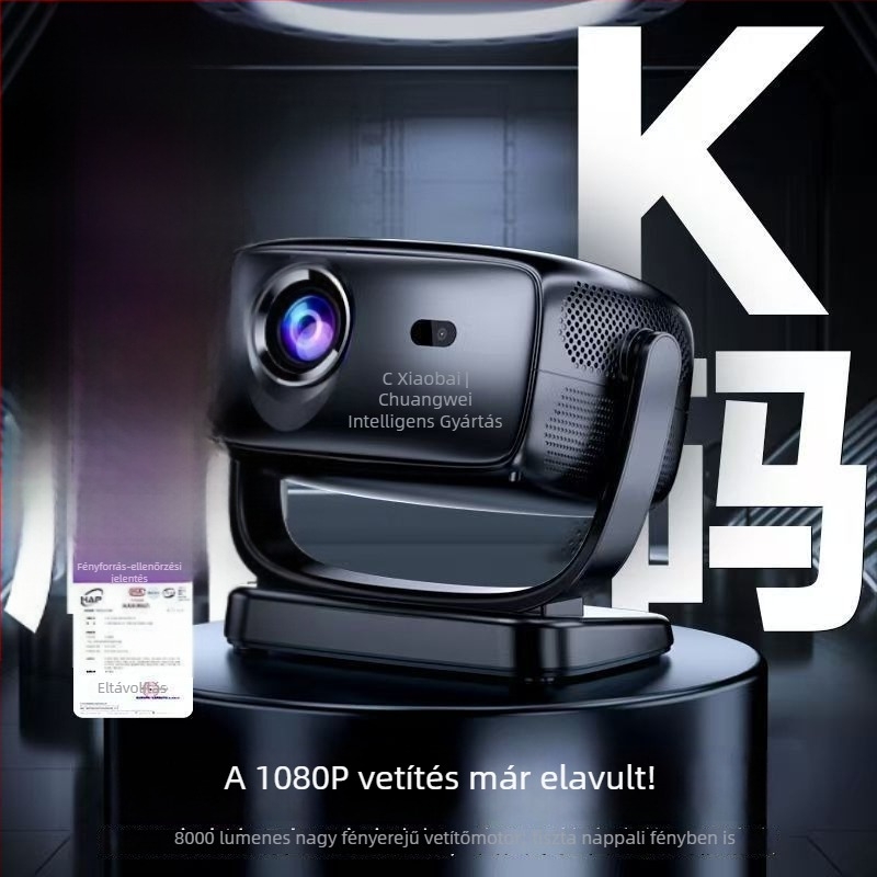 Skyworth 1080p hordozható otthoni projektor, 3000 lumen fényerő, 70W teljesítmény