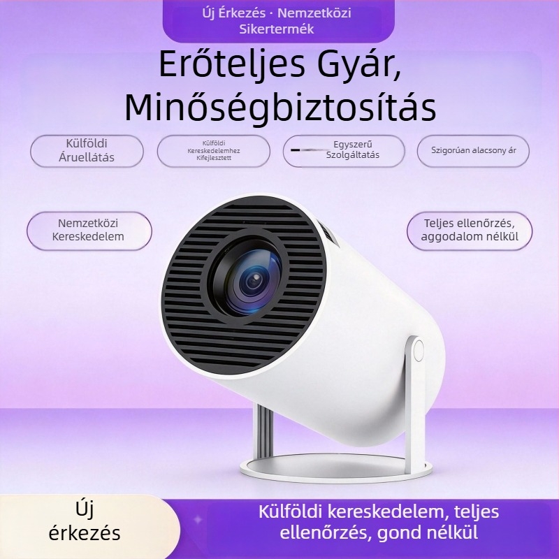 HY300 hordozható projektor – 1080p felbontás, 65W teljesítmény, 120 fényerő