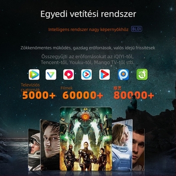 BL01 Otthoni projektor – HD, vezeték nélküli képernyővetítés otthoni mozizáshoz