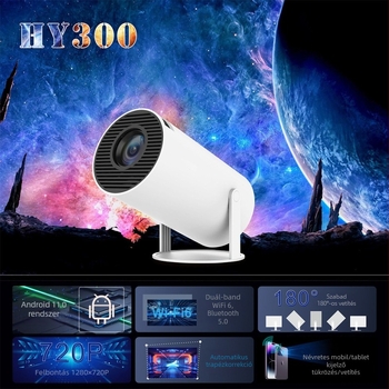 HY300 mini otthoni projektor, 35W, 720P (1280x720), fényerő 2000