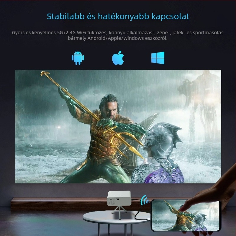 L012T hordozható vezeték nélküli zsebprojektor — 720p, 110 ANSI