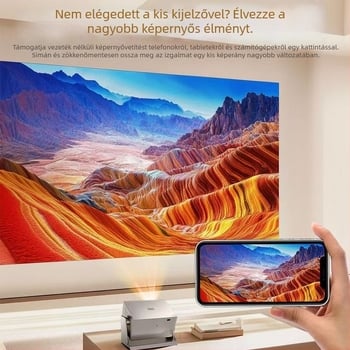 Hordozható projektor otthoni mozihoz PTZ forgatható, Full HD 1920x1080, 5000 ANSI-lumen, 80W