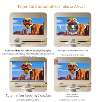 Hordozható projektor otthoni mozihoz PTZ forgatható, Full HD 1920x1080, 5000 ANSI-lumen, 80W