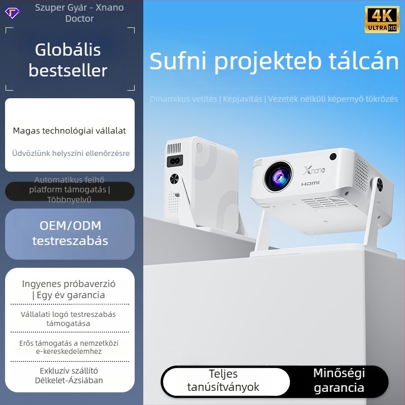 xnano HA109 Hordozható projektor - LCD, 720P felbontás, 40W, fényerő 150
