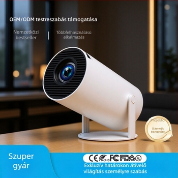 HY300 Hordozható Mini Projektor Állvánnyal – LCD, 1080p, Fényerő 120