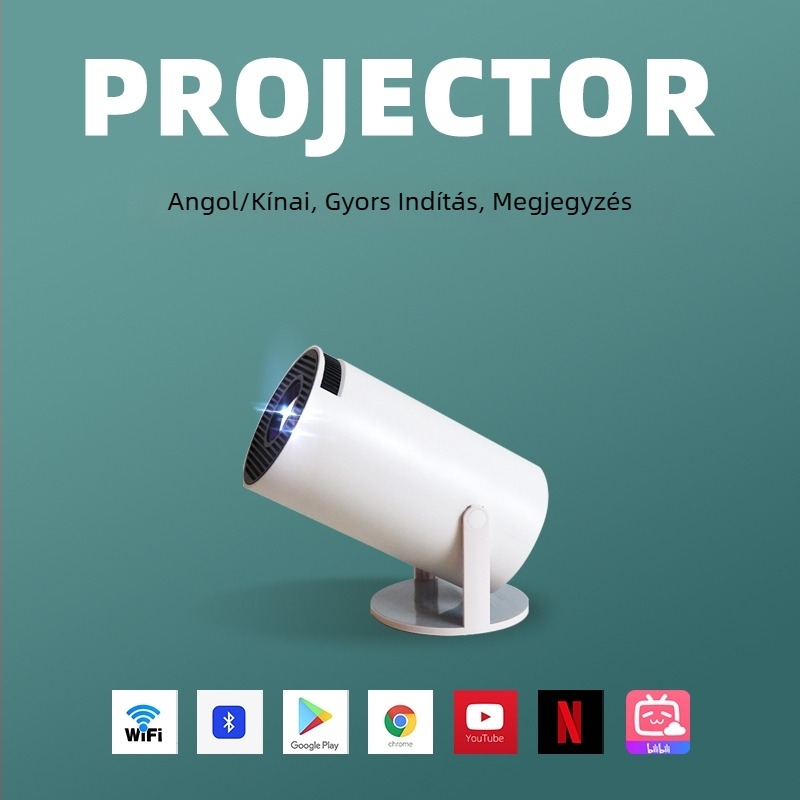 HY300 Hordozható Mini Projektor Állvánnyal – LCD, 1080p, Fényerő 120
