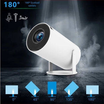 HY300 Hordozható LCD projektor 1080P (1920x1080), 60W, fényerő 120, vezeték nélküli képernyő-tükrözés