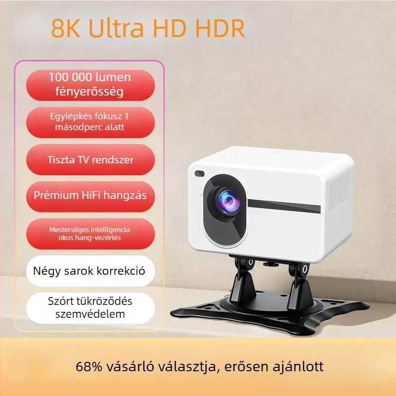 Otthoni mozi projektor, hordozható, 1080p, 5000 lumen, 75W, 3C tanúsítvány 2024200903000235, első osztályú energiahatékonyság