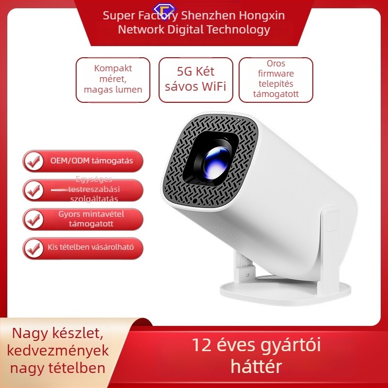 P30PLUS Cool Edition Kisméretű Okos Projektor — 39W, 1280x720 felbontás, 150 fényerő