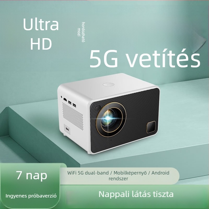 Otthoni projektor — 1080P felbontás, 900 ANSI fényerő, 80W teljesítmény, hangvezérlés