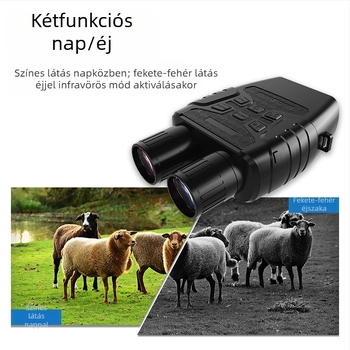 Éjjellátó binokulár 12x optikai nagyítással, infravörös digitális éjjellátás, nagy kijelző