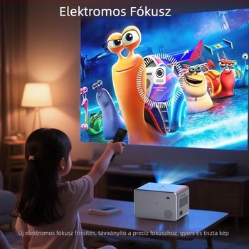 Otthoni mozi projektor Wi-Fi-vel, mobiltelefonokra, 1080p, 2000 lumen, 150 hüvelykes vetítés, okos otthon kompatibilis