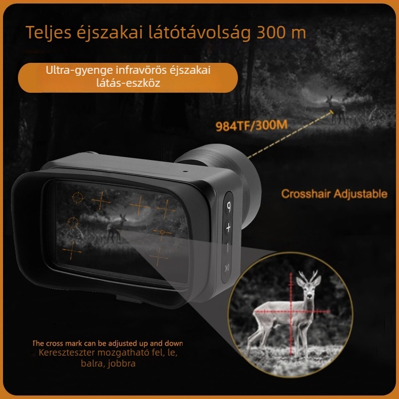 Infravörös éjjellátó készülék, 4x nagyítás, 40 mm objektív, 200 m látótávolság, 360 g tömeg