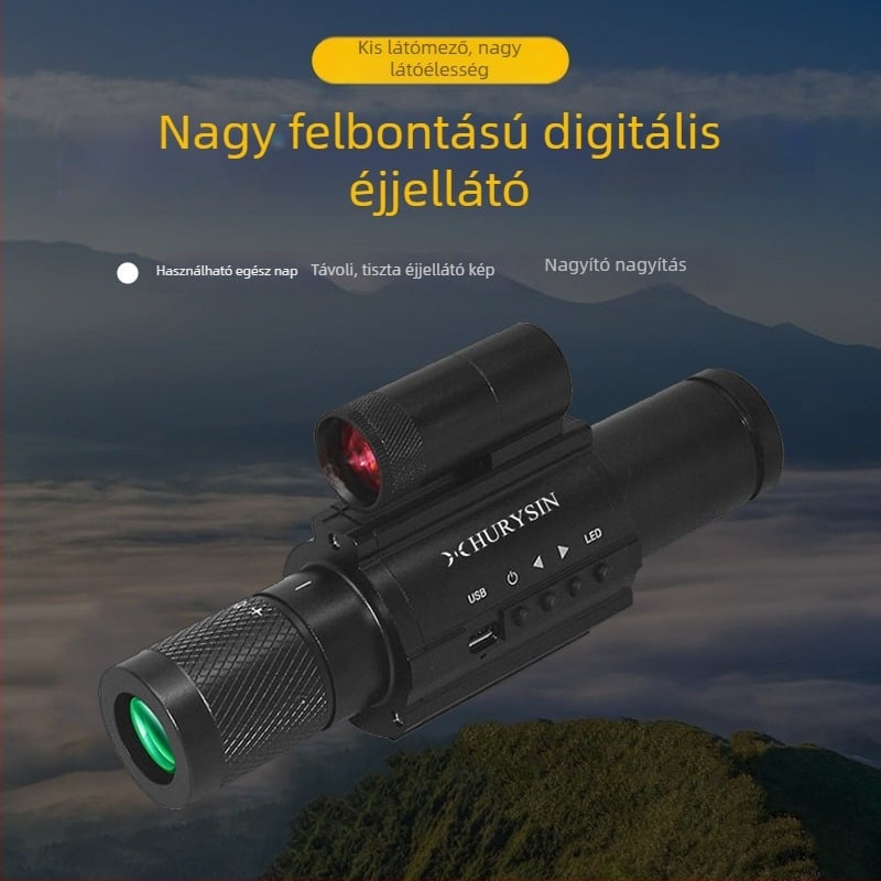 Egyszeres infravörös éjjellátó célzóoptika mozgó kereszttel, 500 m hatótávolság, nappal és éjjel használható, éjjeli látás javítása