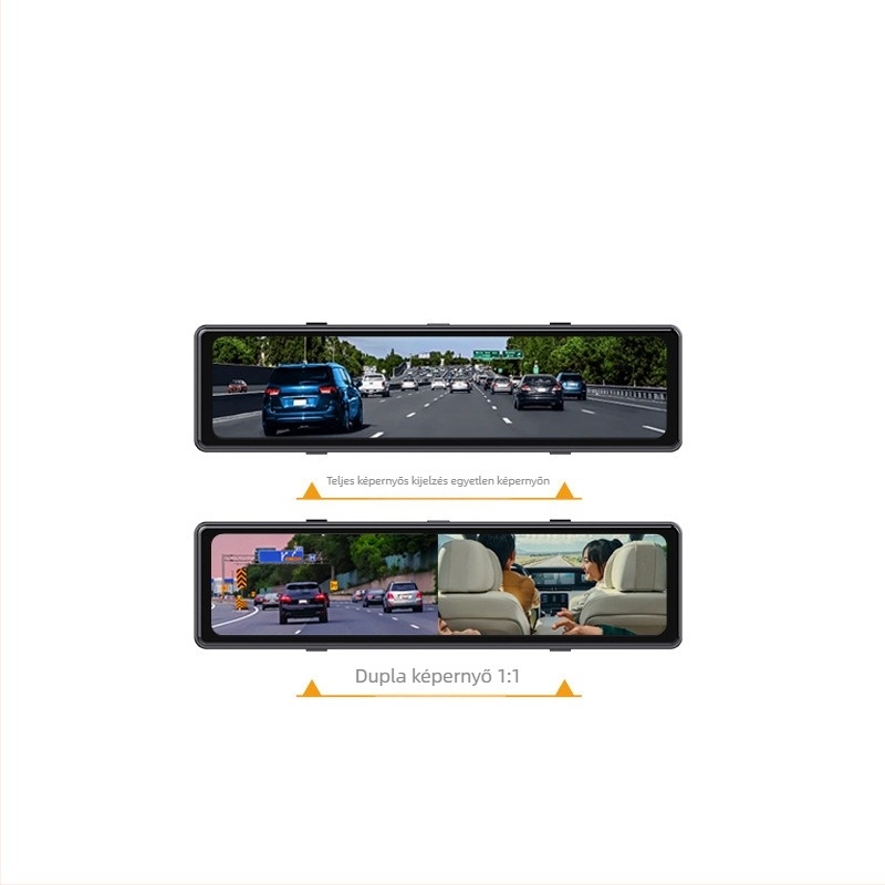 Palm 12 hüvelykes teljes képernyős autós dashcam, streaming, csillagfényes éjjellátás, tolatáskor teljes képernyős kijelző, körkörös felvétel, 1080p
