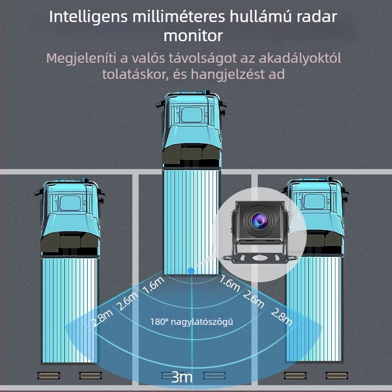 Autós dashcam kiemelkedő éjszakai látással, négycsatornás megfigyelés, holttér-figyelmeztetés, hang- és fényriasztás, hátrameneti radar, öt- vagy hatcsatornás rendszer