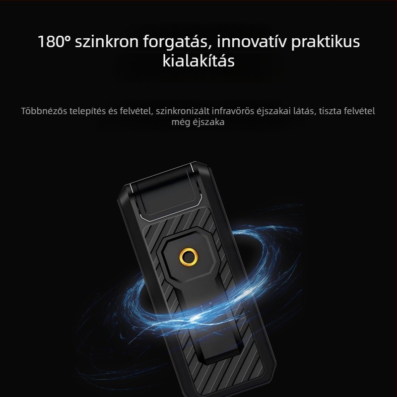 4K HD sportkamera Wi-Fi hátoldali klippel és kijelzővel, infravörös éjszakai felvétel, forgó objektív, 1.5-inch LCD