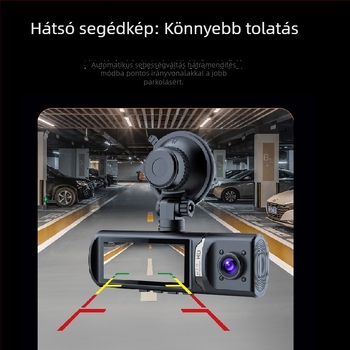 Éjszakai látású autós DVR elöl és hátul dupla kamerával, 4K+, 170° látószög, Wi‑Fi