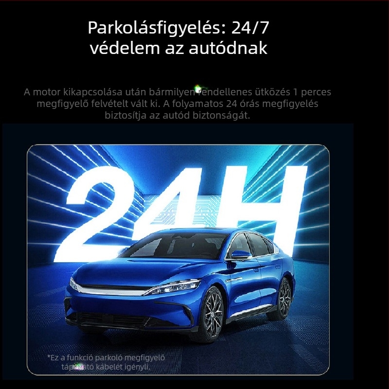 Éjszakai látású autós DVR elöl és hátul dupla kamerával, 4K+, 170° látószög, Wi‑Fi