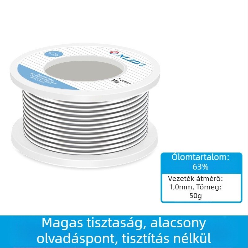 Niu Li forrasztódrót rosinmaggal, ólomtartalmú, magas tisztaságú, alacsony olvadáspontú