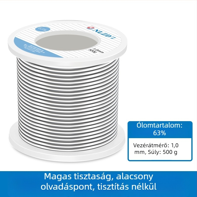 Niu Li forrasztódrót rosinmaggal, ólomtartalmú, magas tisztaságú, alacsony olvadáspontú