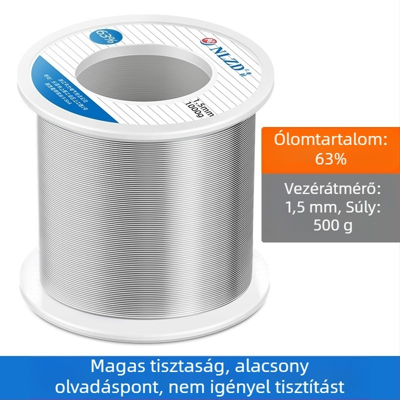 Niu Li forrasztódrót rosinmaggal, ólomtartalmú, magas tisztaságú, alacsony olvadáspontú