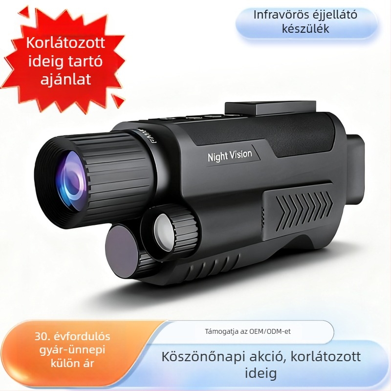 Infravörös éjjellátó monokulár, 6x-10x nagyítás, 25 mm objektív, 600 m látótávolság, 255 g tömeg