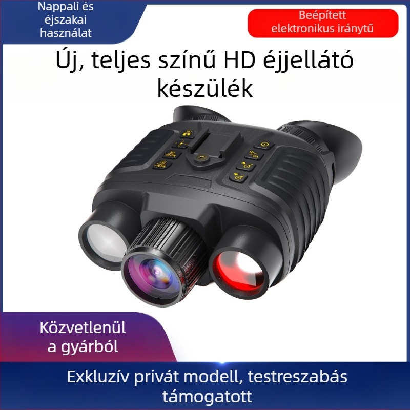 Fejre szerelhető binokuláris éjszakai látás eszköz, iránytűvel és digitális infravörös teleszkóppal