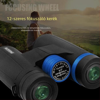 Binokuláris 12x42, látómező 303 ft/1000 yd, kilépő pupilla 4,2 mm, szemkímélő távolság 15 mm
