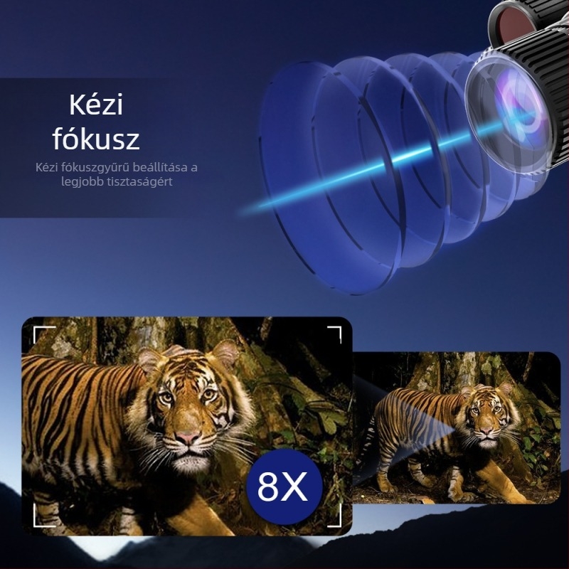 Fejre rögzíthető infravörös éjjellátó eszköz, 3x optikai nagyítás és 8x digitális zoom, 25 mm objektív, 600 m látótávolság, 375 g tömeg