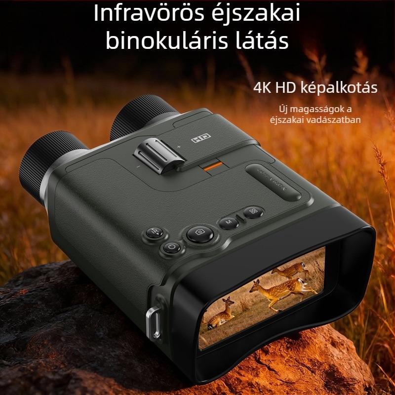 Infravörös éjjellátó binokuláris, hordozható, 6-10x nagyítás, 25 mm objektív, 800 m látómező, beépített akkumulátor