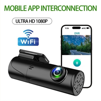 1080P éjszakai látású dash kamera WIFI-vel, 140°-os széles látómező, 24 órás felügyelet, ciklikus felvétel, parkoló mód, szélvédőre szerelhető