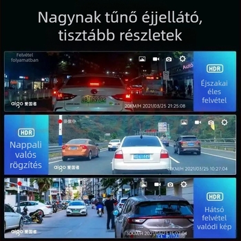Patriot 2025 4K autós dashcam elöl-hátul, 5,5 hüvelykes érintőképernyő, 9MP
