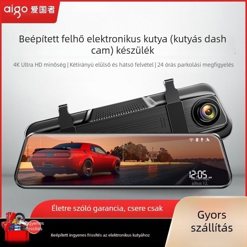 Patriot 2025 4K autós dashcam elöl-hátul, 5,5 hüvelykes érintőképernyő, 9MP
