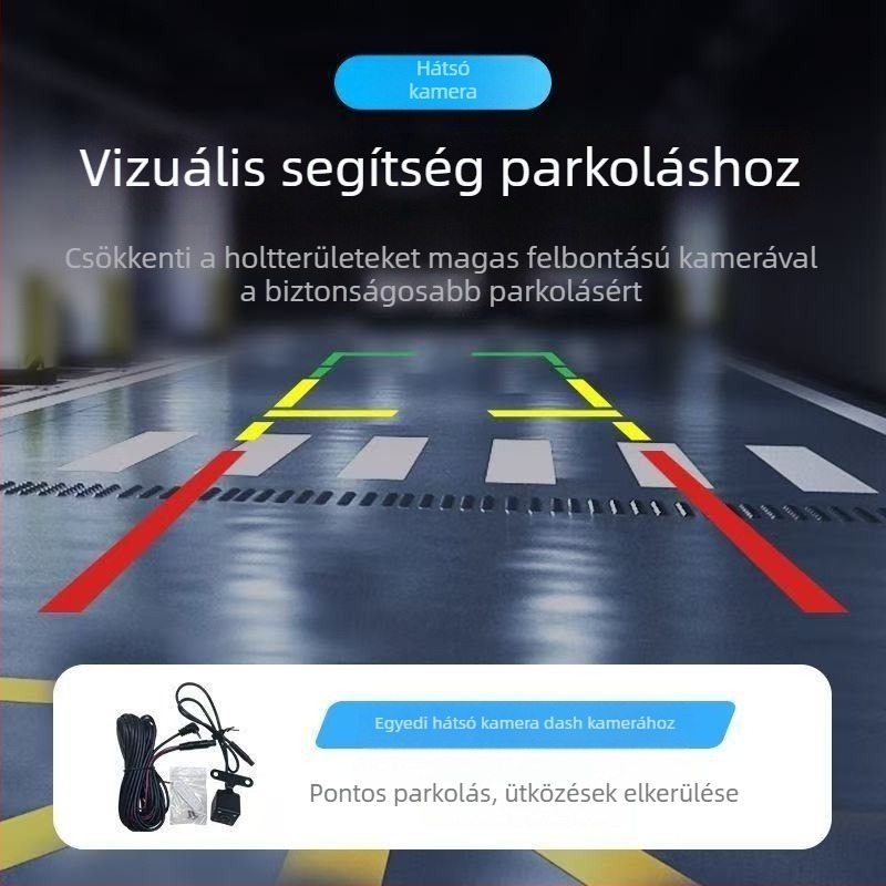 Elő- és hátsó kettős felvételt rögzítő autós dash cam, 1080p, éjszakai látás, 140° látószög, 15 napos adattárolás