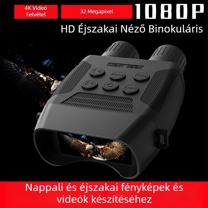 Kültéri éjjellátó binokulár, nappal és éjszaka, 4K HD, nagyítás
