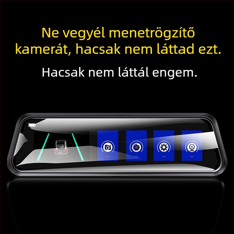 Négykamerás autós dash cam: előre, balra, jobbra és hátra kamera, Wi‑Fi, 9,66 hüvelykes teljes képernyő, 1080p éjszakai felvétel, vezetés közbeni felvétel