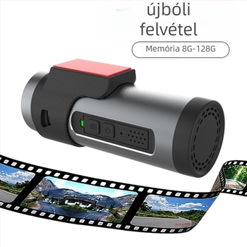 X1 autó DVR 1080p, 140°-os széles látószög, elő- és hátsó kettős felvétel, körkörös felvétel, USB