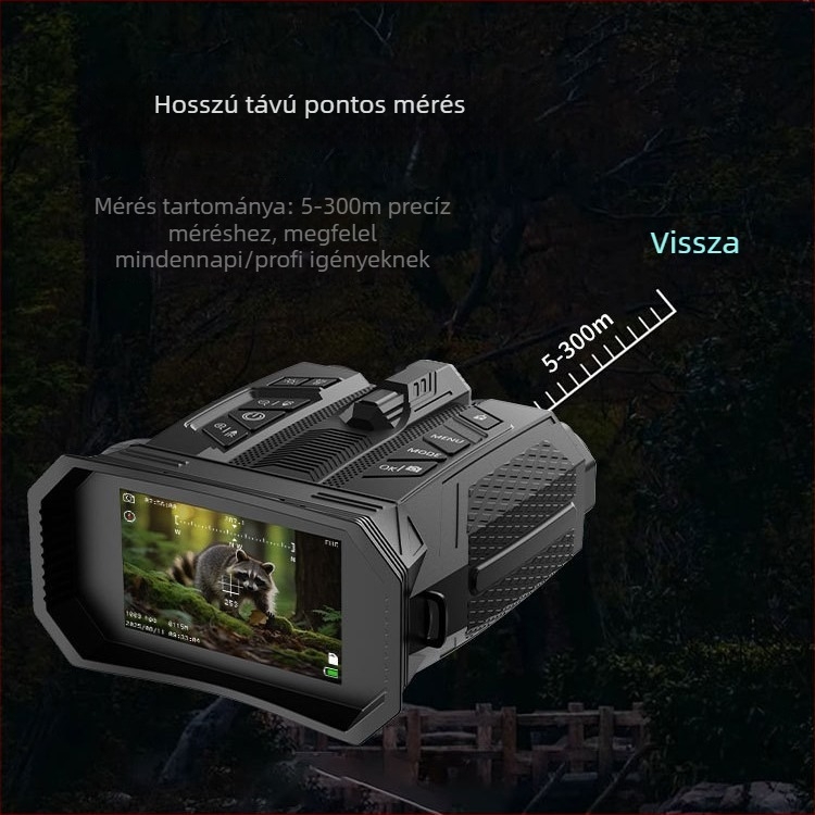 Infravörös éjjellátó készülék, 16× nagyítás, 25 mm objektív, 300 m látótávolság, HD fénykép és videó felvétel