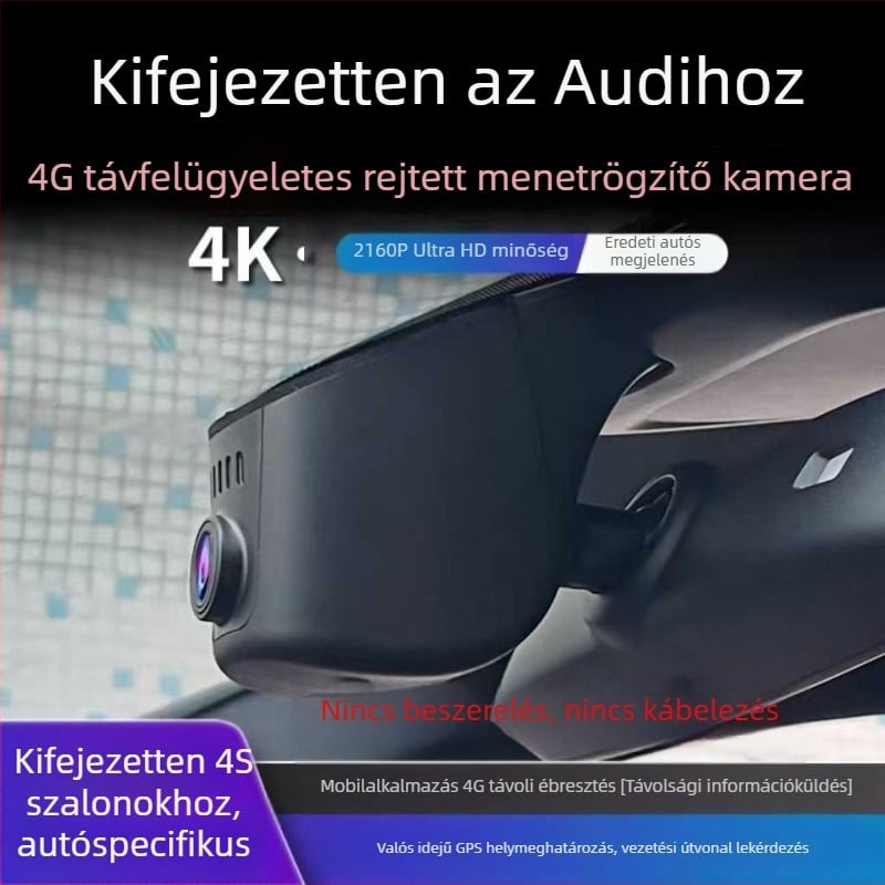 Audi A4L, A3, A6L, Q5, Q3 és Q7 duál objektív fedélzeti kamera 4G távoli megfigyeléssel, vezeték nélküli telepítés