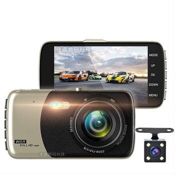 Autós DVR elő- és hátsó kettős felvétellel, 1080p, 140°-os széles látószög, éjszakai látás