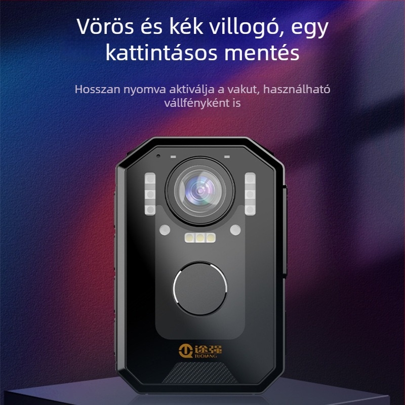 Rendvédelmi testkamera — HD éjjellátás, 1080p, 10x optikai zoom, CCD szenzor, 8 órás akkumulátor