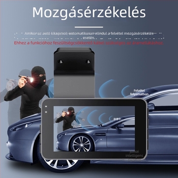 Elő- és hátsó dupla autós kamerával WiFi-vel, 1080P HD éjszakai látás, 140° látómező, 5 MP szenzor