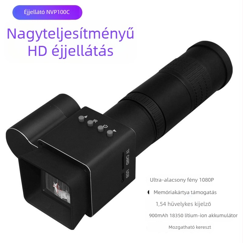 Infravörös zoomos monokuláris éjjellátó távcső kijelzővel, 8–24x, 30 mm objektív, 350 m látótáv, 350 g tömeg
