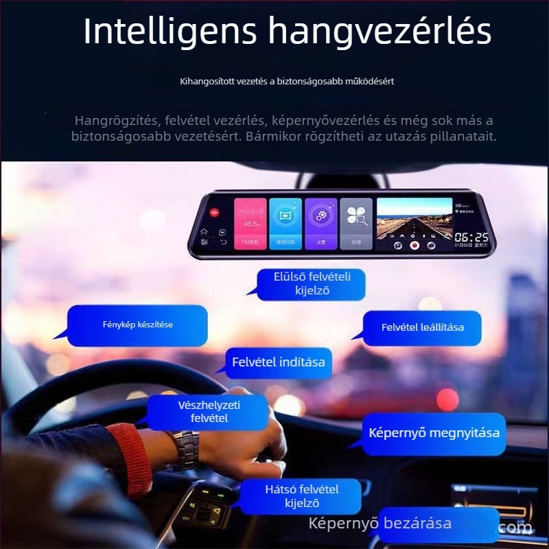 Új 4K 10 hüvelykes autós dash kamera éjszakai látással, hangvezérléssel, ADAS ütközéselkerüléssel és mobiltelefon-kapcsolattal