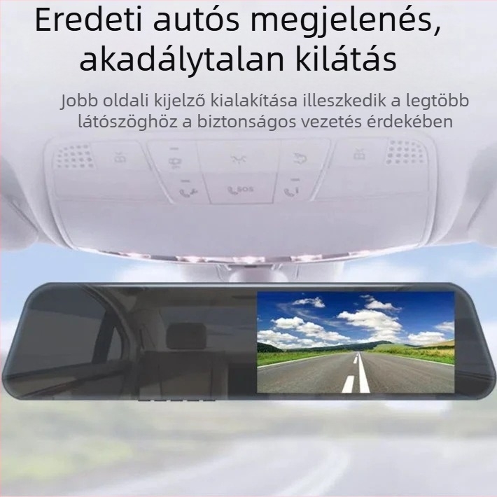 Vékony 4,5 hüvelykes érintőképernyős autós DVR, elő- és hátsó felvétel, 2.5D üveg, 1080p éjszakai látás