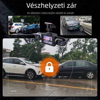 2026-os új modell 4-lencsés dash cam, HD éjjellátás, 360° panoráma, vezeték nélküli telepítés
