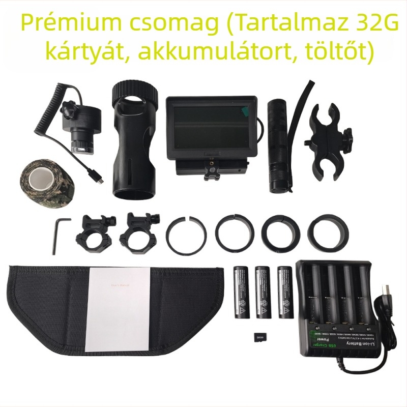 Infravörös éjjellátó eszköz, 1x nagyítás, 48 mm objektív, effektív hatótáv 200–400 m, súly 0,85 kg